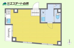 開放的な広さのワンルーム。