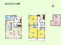 2階廊下に室内物干しあります