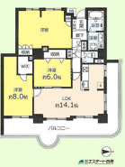 角部屋で開放感あります