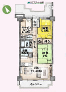 南西向きの2SLDK。