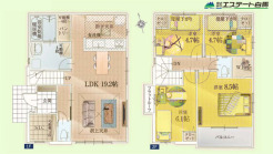 収納が豊富な明るい4LDKの間取りです。