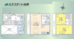 プライバシーの守られた2階リビングの間取りです。一人や二人暮らしには丁度よいサイズ感。