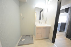 ゆとりの洗面スペースで朝の身支度もスムーズに行えます。