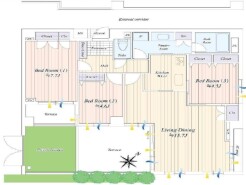 東南向きの角住戸。テラスと専用庭のあるリフォーム済みのマンションです。お気軽にお問合せ下さい。
