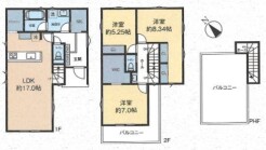 参考プラン 1階48.44平米 2階49.27平米 PH階3.72平米 延床101.43平米、建物参考価格2,360万円(税込)