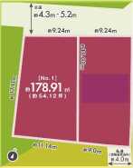 1号地 図面と現況が異なる場合は現況を優先させていただきます。